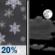 Wednesday Night: Slight Chance Light Snow then Partly Cloudy